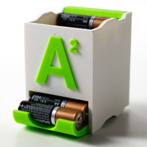 The front side of the AA battery holder.