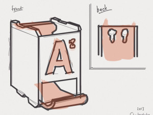 A concept sketch for the 3D printed battery holder